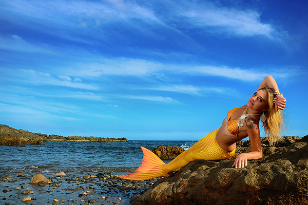 Meerjungfrau Fotoshooting auf den Kanaren